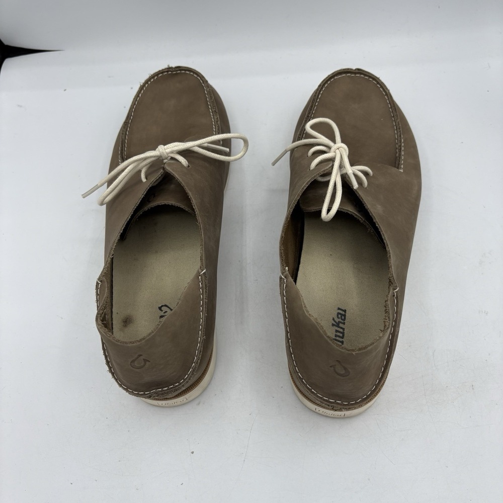 Olukai Shoes Mens Size 11 Holokai Boat Brown Thin Leather‎ - Picture 7 of 10